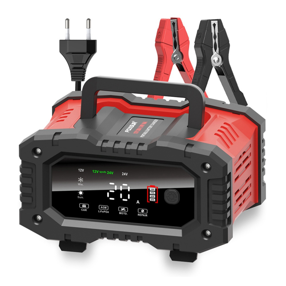 Car Battery Charger, 12V/20A And 24V/10A Automatic Smart Trickle Charger Maintainer, 300W Fast Charging Eu Plug 4851335092194