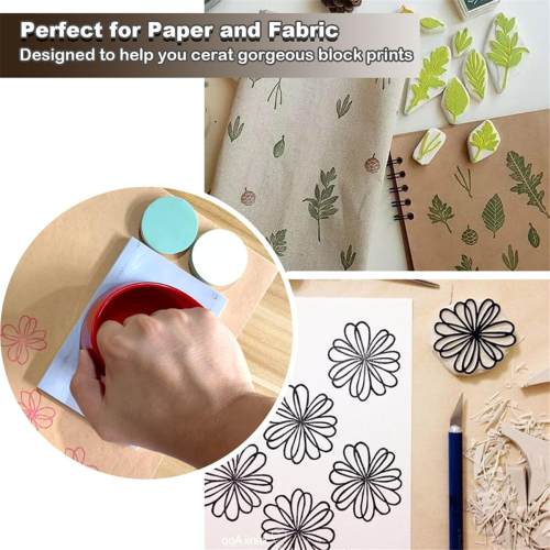 Block Printing Baren and Rubber Roller Tools for Hand, Printing, Ink Stamping 2