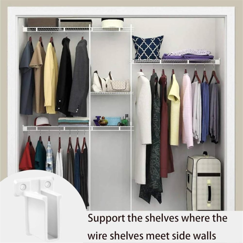 12Pcs Wire Shelf End Brackets,Plastic Closet Shelves Brackets Wall Mount Corner Support Bracket 1