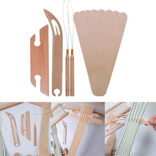 Inkle Weaving Shuttles Set Multifunctional Tool Practical Needle Threader for Enthusiasts Craft Lovers 2
