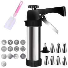 Cookie , Stainless Steel Set with 8 Frosting Tips and 13 Plates for DIY Making Decorating