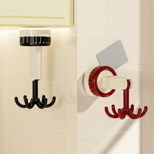 360 Degrees Rotating Folding Hook, Self-Adhesive Suction Cup Hooks Kitchen Utensil Holder Green 2