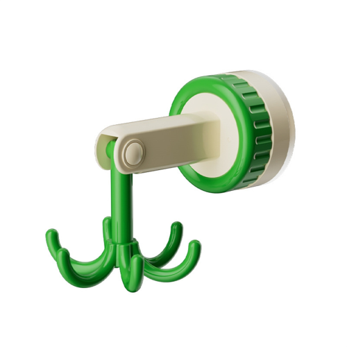 360 Degrees Rotating Folding Hook, Self-Adhesive Suction Cup Hooks Kitchen Utensil Holder Green