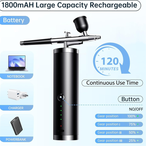 Airbrush Set Portable with Compressor Handheld Ideal for Complex Tasks Such As Tattoos/Manicures A 1
