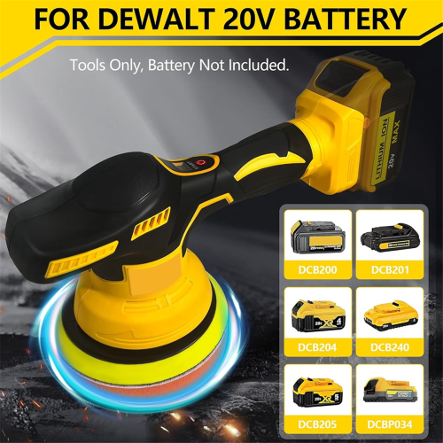 Cordless Car Buffer Polisher for 20V Battery 8Variable Speed 3500RPM Detailing Waxing 2