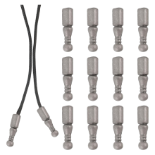 12Pcs Bolo Tie Tips Replacement End Caps Long Alloy Cord Ends Smooth for Clothes Decoring Chain Bracelet DIY Crafts A