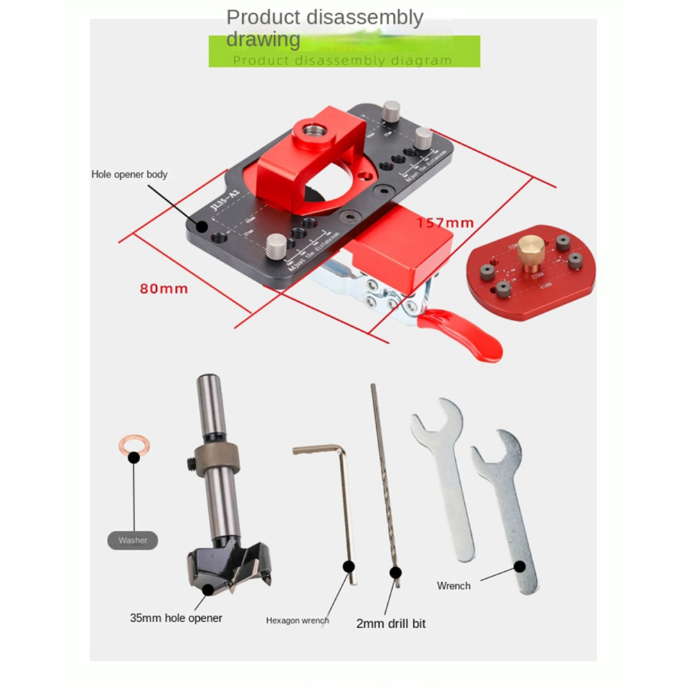 Woodworking 35Mm Hinge Hole Opener Cabinet Door Aircraft Positioner Auxiliary Tool Distance Adjustable 4851335003824