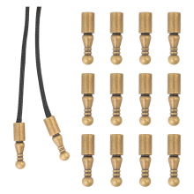 12Pcs Bolo Tie Tips Replacement End Caps Long Alloy Cord Ends Smooth for Clothes Decoring Chain Bracelet DIY Crafts C