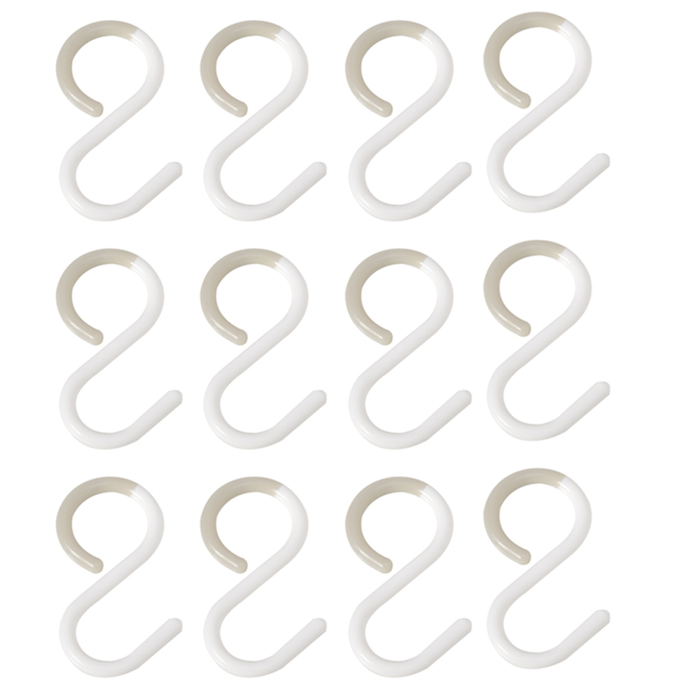 Jehiatek 12Pack S Hooks Rack Hanger Shaped Hanging Flexible Neck For Easy Twist Kitchen Bathroom White