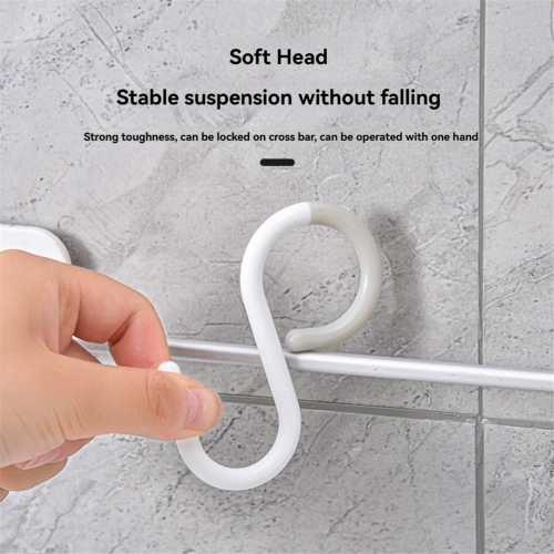 12Pack S Hooks Rack Hanger Shaped Hanging Flexible Neck for Easy Twist Kitchen Bathroom White 1