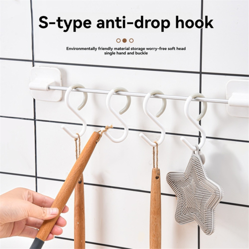 12Pack S Hooks Rack Hanger Shaped Hanging Flexible Neck for Easy Twist Kitchen Bathroom White 2