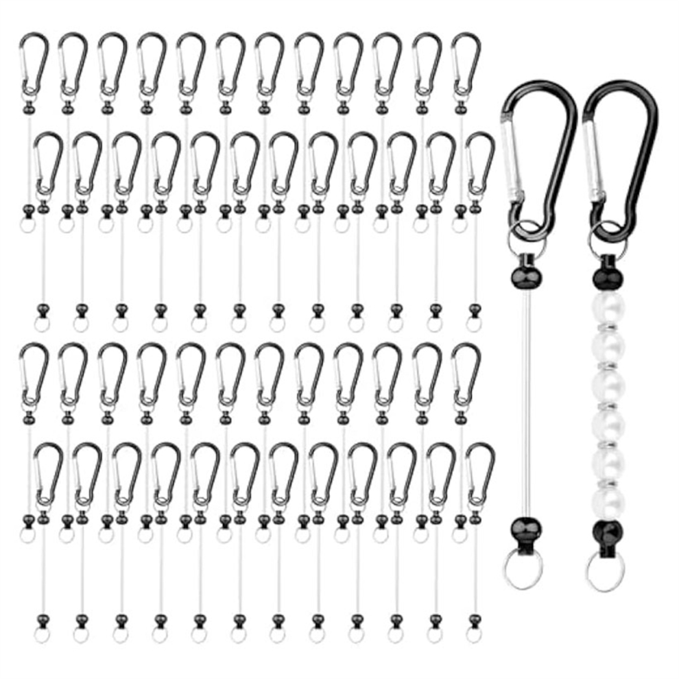 50Pcs Beadable Keychain Bars, Bead Key Chain Making Kit Accessories Charms Beads Diy Blank Metal 4851335005026