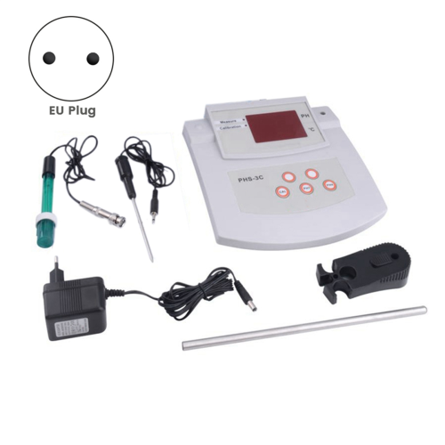 2 in 1 PH/Temp PH Tester Quality Analyzer Desktop Automatic Calibration Acidity Meter Laboratory Aquarium Pool EU Plug 1