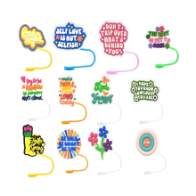 12pcs Straw Cover Cap,Reusable Drinking Toppers,10mm Covers for Cup 30&40 Oz Tumbler Accessories