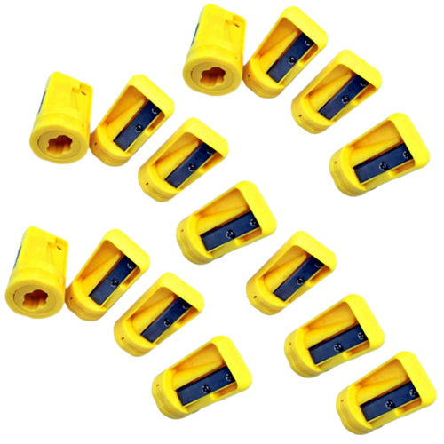 15pcs Octagonal Carpenter Pencil Sharpener Square Oval Pen Manual Yellow
