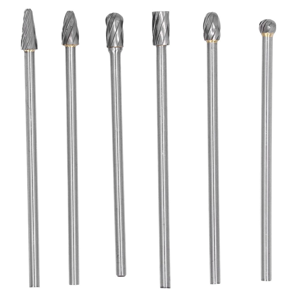 6Pcs Tungsten Carbide Burrs Set, Cylinder-Head Porting Kit, Solid Rotate Grinding Tools For Woodworking Drilling Carving 4851335012239
