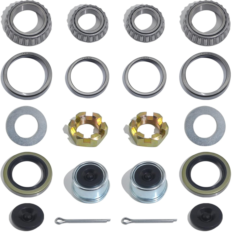2 Sets 3500 Lb Boat Trailer Axle Bearing Kits, L68149 L44649 171255Tb/10-19 Grease Seals 4851335012338
