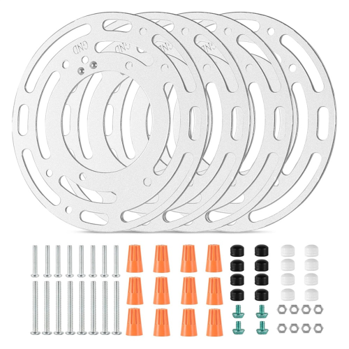 Upgraded 4-Pack Universal Lamp Mounting Brackets with Screws and Nuts for Ceiling Lights, Wall Lights