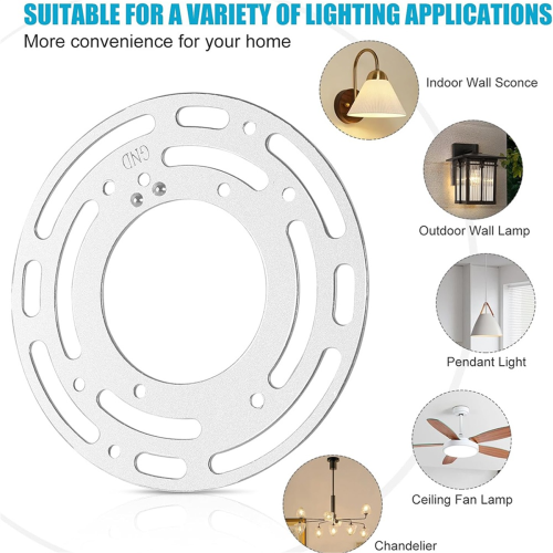 Upgraded 4-Pack Universal Lamp Mounting Brackets with Screws and Nuts for Ceiling Lights, Wall Lights 2