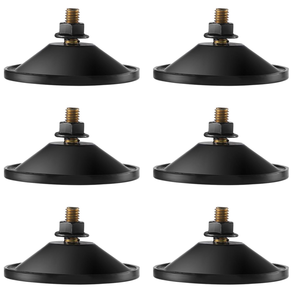 Jehiatek Black 6Pcs Small Suction Cups, Strong Cups For Glass, 2.2Inch Window Sucker Pads With Screw