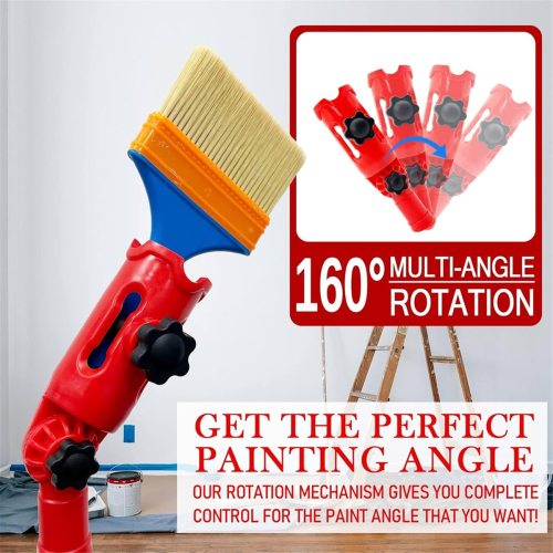 Multi-Angle Paint Brush Extender,Extension Pole Attachment Holder for Brush,Roller,Secure Handle Grip,RotatingHead 2