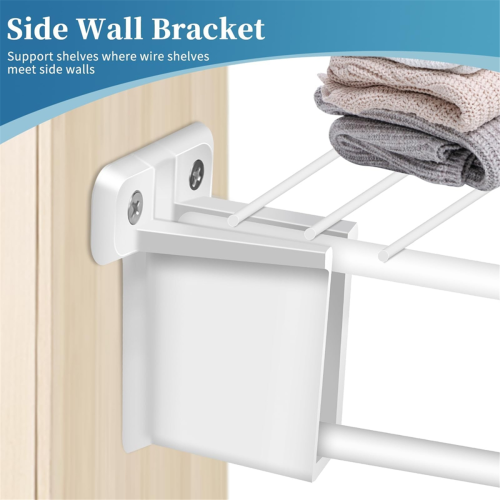 6 Pack Wire Shelf End Brackets Closet Shelves Plastic Wall Mount with Screws for 2