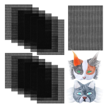 12 Pcs Eye Mesh DIY Mask Material Kit Plastic Sheets for Handicraft Make Dividers Accessory Black