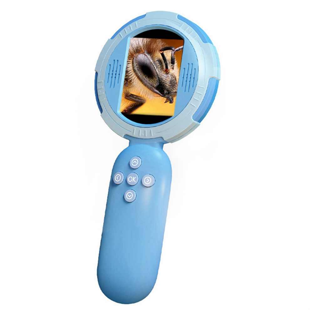 Jehiatek Light Digital Microscope With 2Inch Ips Screen 100X Pocket Magnifying Glass For Adults Coin Magnifier 8 Leds