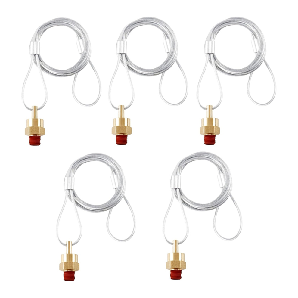 5Pcs Air Tank Drain Valve Plug Connector With 60Inch Cable, Compressor Cable For Semi Trucks A 4851335025550