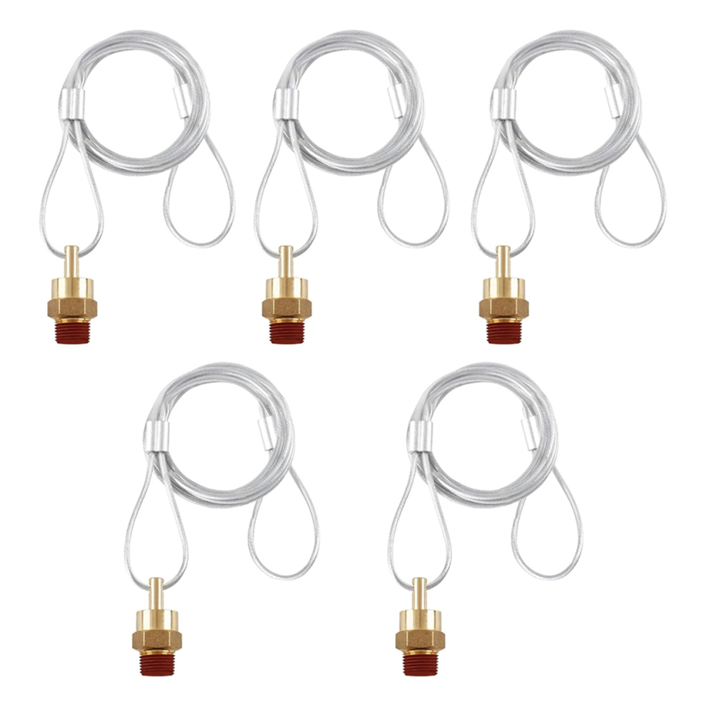 5Pcs Air Tank Drain Valve Plug Connector With 60Inch Cable, Compressor Cable For Semi Trucks B 4851335025536