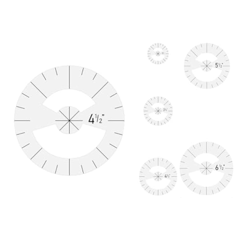 5Pcs Circle Ruler Quilting Template Set Templates for Rulers Acrylic 1