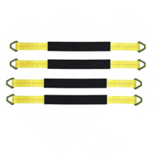 4 Pack of 24x2inch Axle Strap with Protective Sleeve and D-Ring for Securing Car Transport, Tie Down Straps