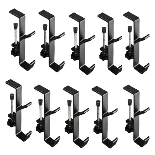 10pcs Double-Layer Locking Desk Hook Bag Office Mobile Side Table Black