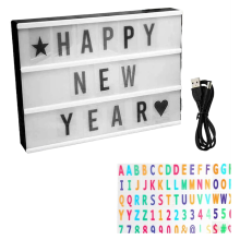Cinema Light Box Personalized Neon Signs, Warm White LEDs Lightbox with Letters, Numbers, Symbols