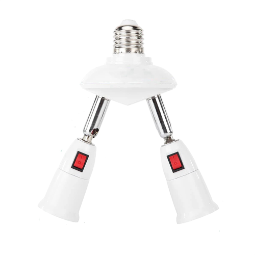 360 Degree Adjustable - 2 in 1 E27 Splitter Socket Adapter. Standard LED Bulb Adapter