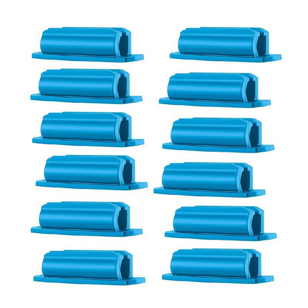 Jehiatek Blue 12Pcs Silicone Pen Holder Is Suitable For Marker Pens, Pencils Sticky On The Desktop.