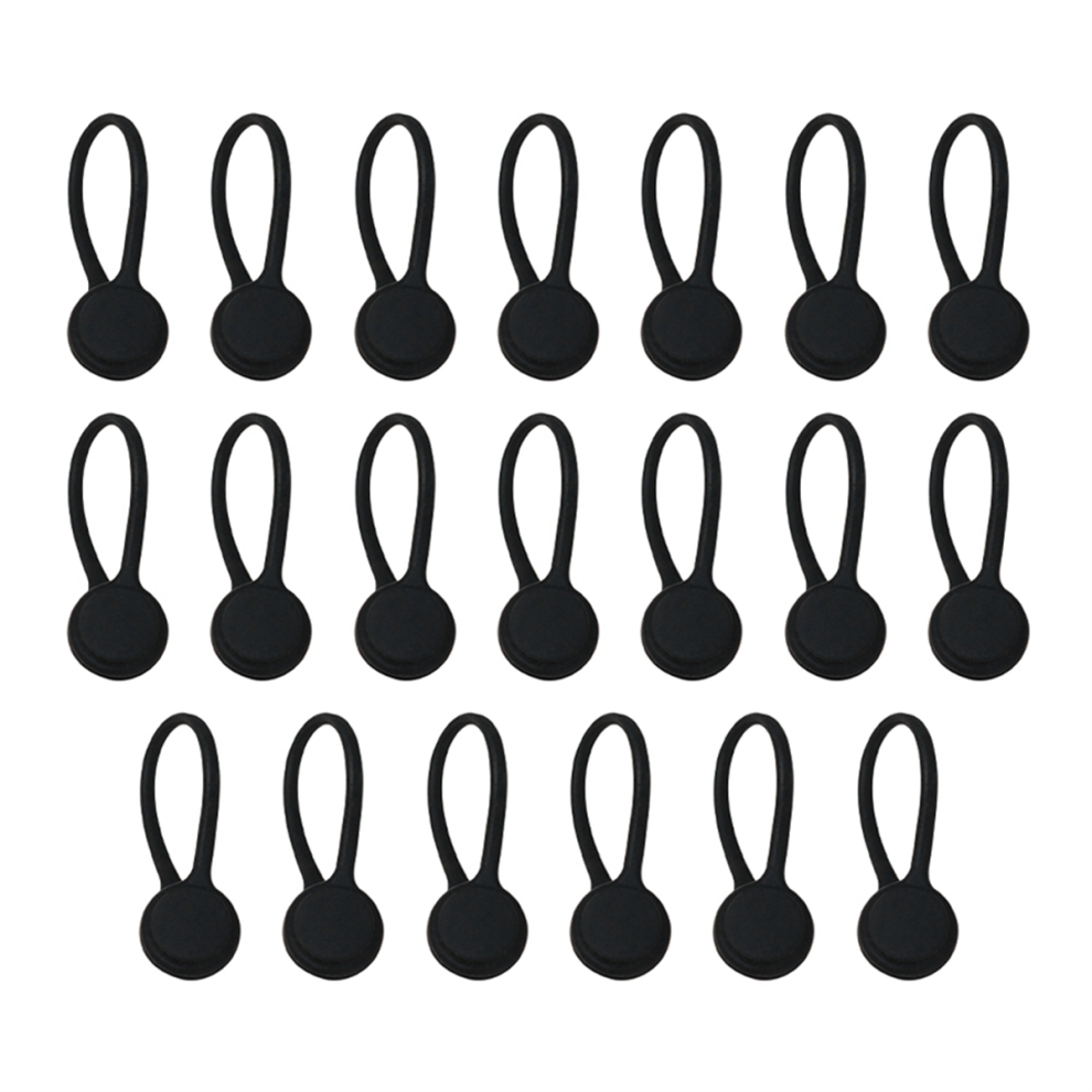 20Pcs Cable Organizer Minimalist Silicone For Data, Headphone, And Charging Cords Black 4851335037355