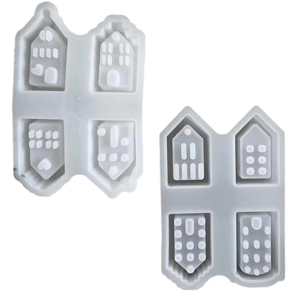 Jehiatek Silicone House Mold Holiday Celebration Molds For Candle Making Plaster Casting