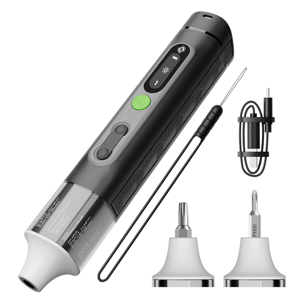 Cordless Screwdriver,Compatible With1/4in and 4mm Hex Bits,4 Torque Levels,3 Lighting Modes,1500mAh Rechargeable Battery-image-OPC-PJ86MNP-NEW