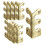10PC Skiffers Baseboard Corner Protectors,Solid Brass Skirting Board Protectors,Baseboard Protectors Gold 8