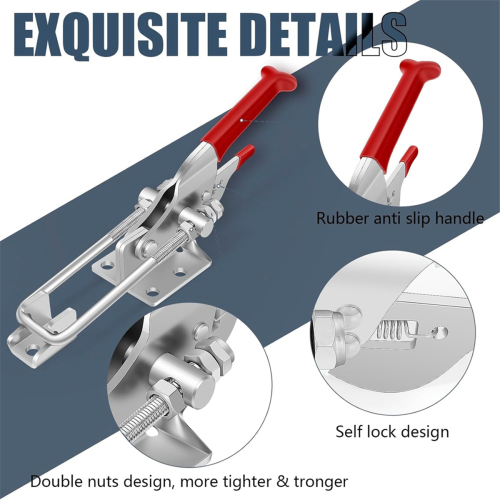 2 Pack Toggle Latch Clamp, Heavy Duty Latches, 2000Lbs Holding Capacity Adjustable Lock, Smoker Clamps 2