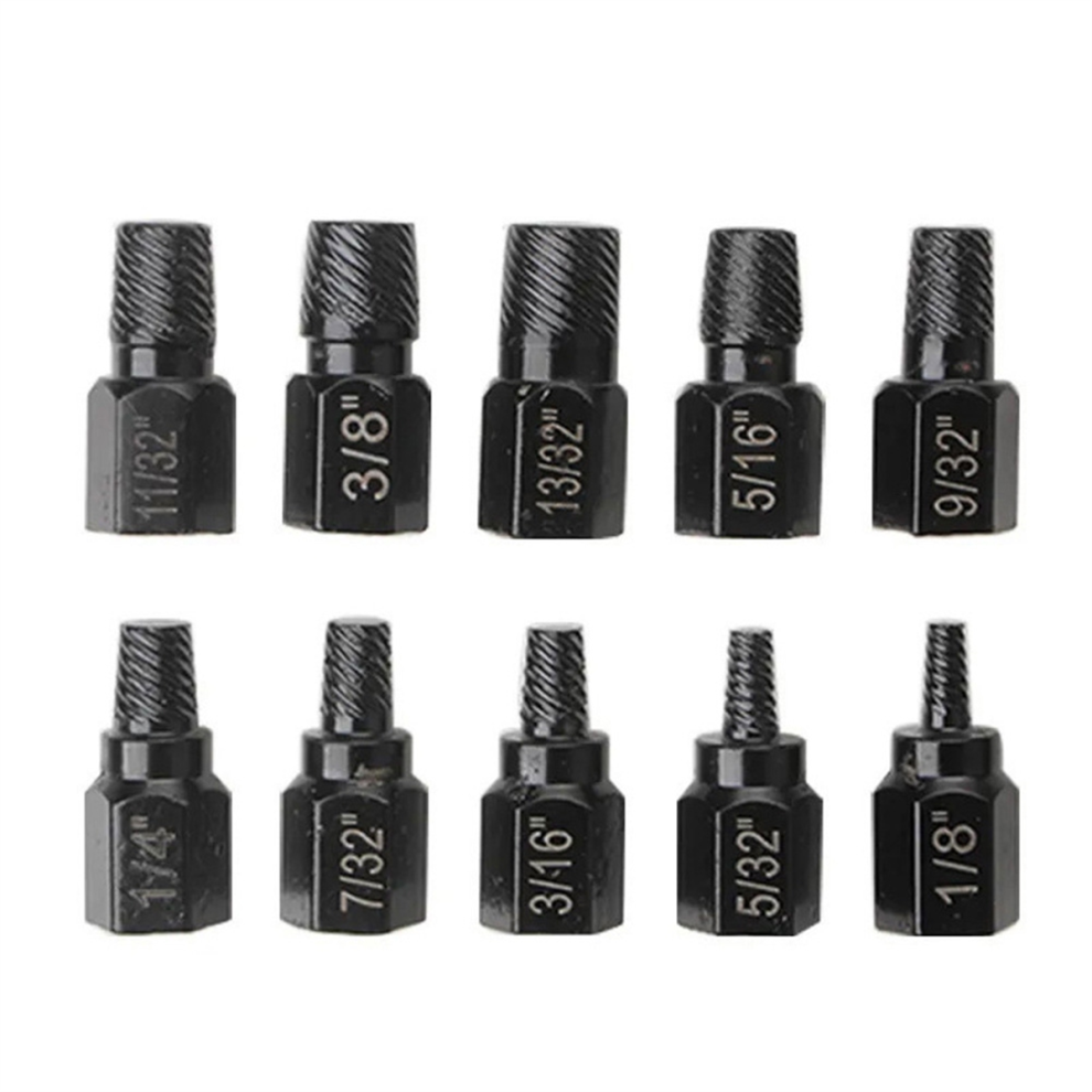 10Pcs Screw Extractor Kit Damaged Remover Set Metal Easy Out Drill Bits Broken Bolt Stud Multi-Spline 4853736895350