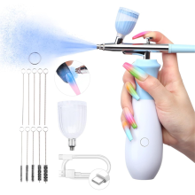 25 PSI Airbrush Rechargeable Nail Machine 3 High-Pressure Modes Cordless Kit for Nails Art with Cleaning Tools