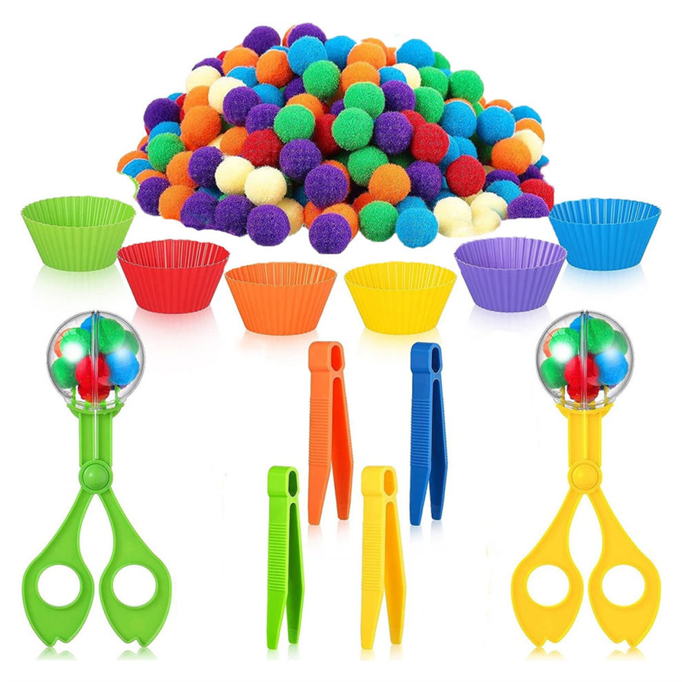 Sensory Bin Filler Fine Motor Toys 2 Scissors Storage Box for Sorting Counting Training-image-OPC-PJ86P22-NEW