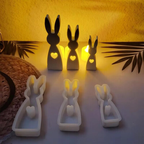 Easter Silicone Mold Desktop RabbitOrnament Mould Art Crafts Tools Non-Stick 1