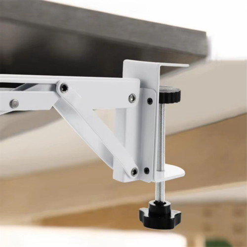 2pcs White Foldable Desk Extender Clamp Computer Keyboard Tray for Home / Office DIY Wooden Board 2