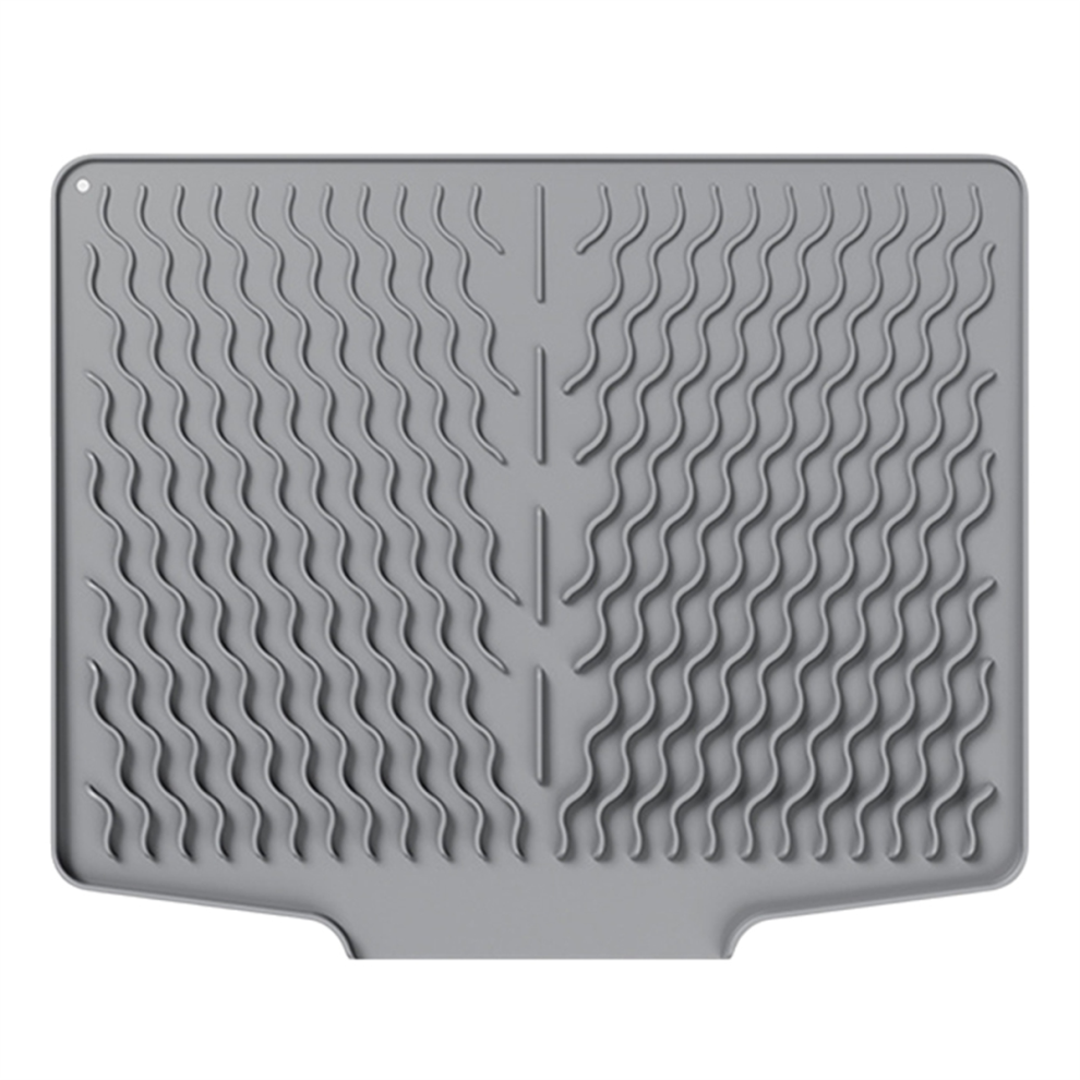 Jehiatek Silicone Tableware Drain Mat, Anti Slip Sink Slope Guide Bowl Dish Drying Filter Mat