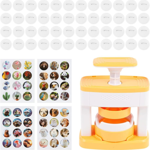 Badge Maker Machine, Solid Pin Maker, CreativePress Machine Punch Kit, Easy to Use for Children