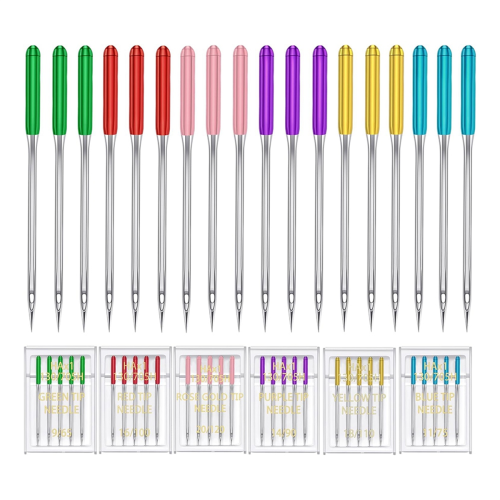 6 Sizes Universal Sewing Machine Needles Regular Point Flat Shank Needle Compatible with for Singer , 60PCS 1
