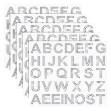 170 Pcs Silver Rhinestone Letter Stickers, 5 Sheets 34 Letters Glitter Bling Alphabet Stickers